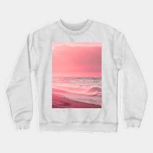 Pink Rolling Waves Photo Crewneck Sweatshirt